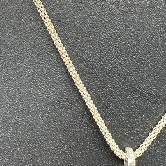 D’joy 925 Sterling Silver Black Crystal Cross Pendant Chain Necklace Italy - Picture 4 of 6